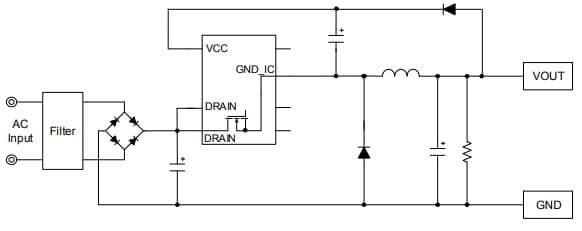 Application Circuit Diagram - ROHM Semiconductor BM2Px PWM Type DC/DC Converter ICs